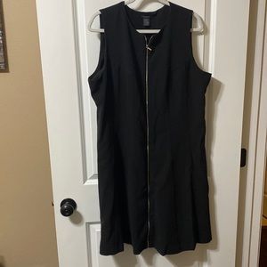 Black zipper front dress
